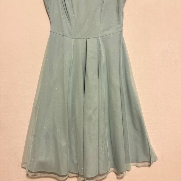 Miss Candyfloss Womens Medium 50s Cinderella Pin Up Swing Dress Blue Glitter - Picture 3 of 15